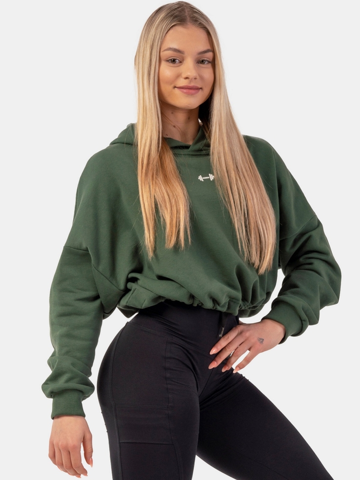 Nebbia Укороченная Толстовка 421 GLoose Fit Crop Hoodie lconic (Black)